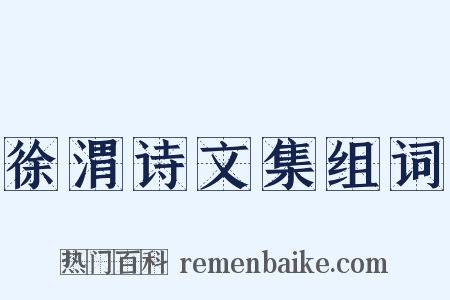 徐渭诗文集组词是什么意思的图片